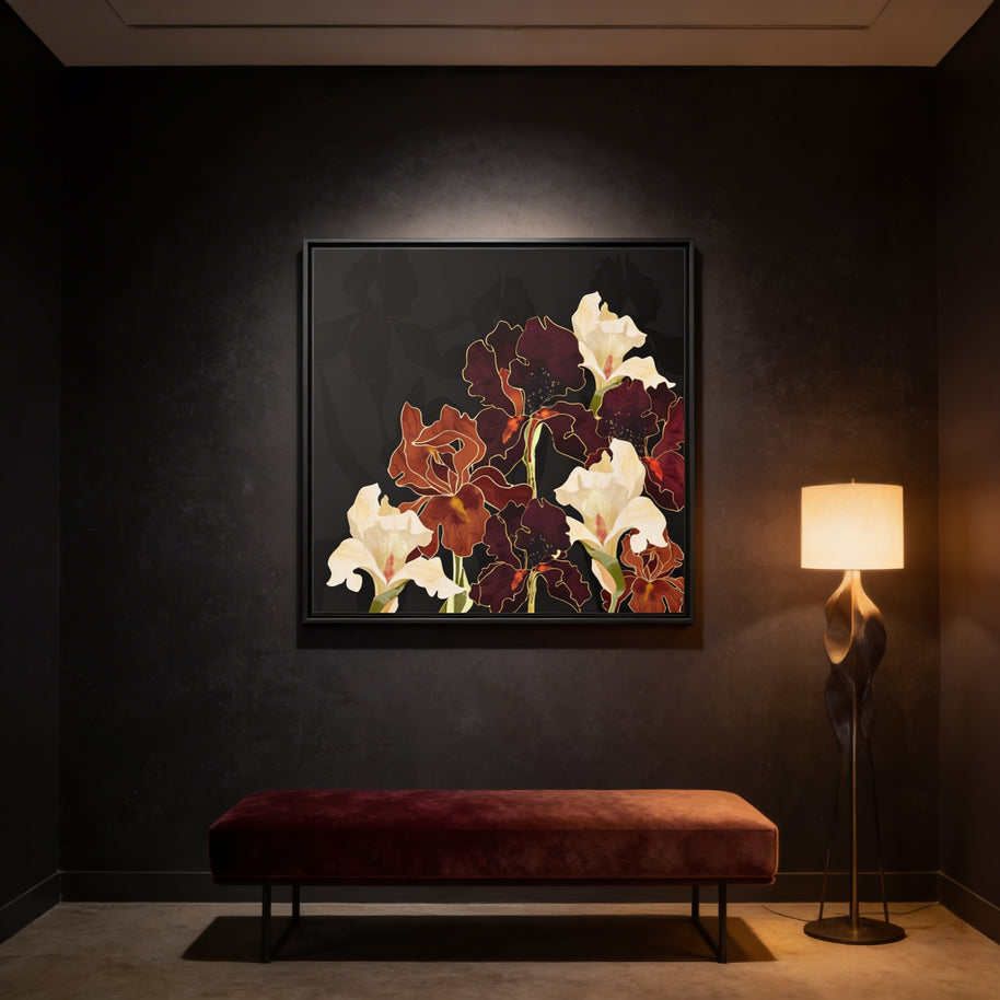 Autumn Iris - Matte Canvas, Framed (Multi-color)