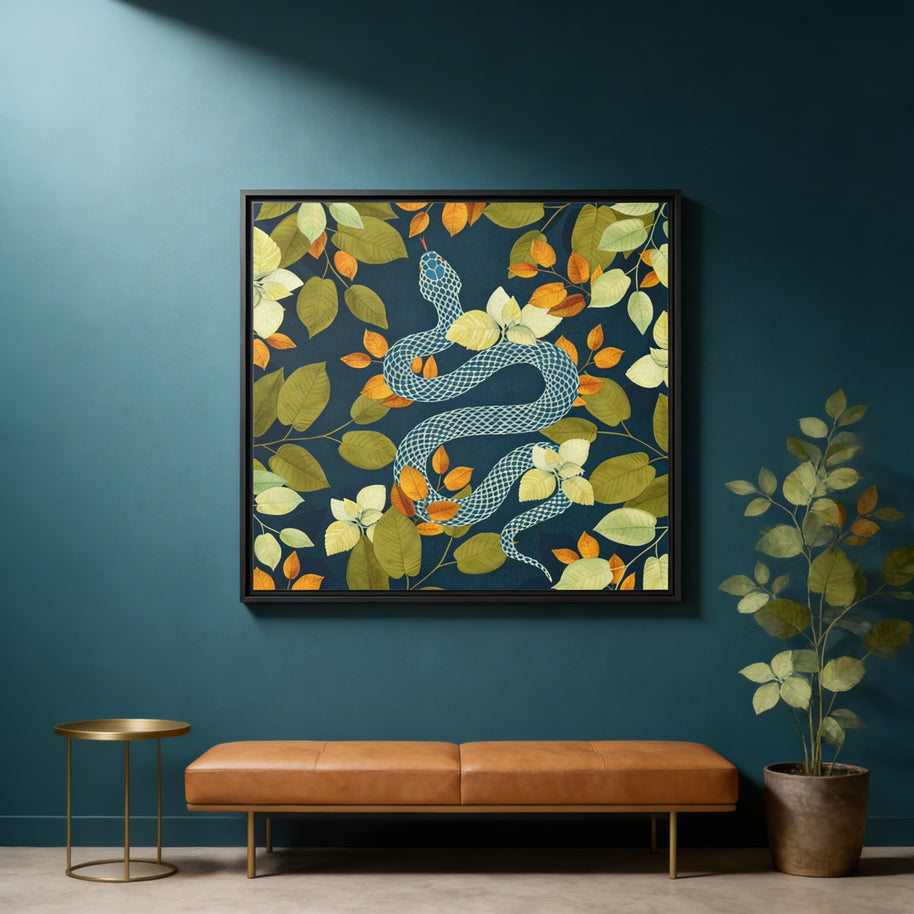 Autumn Serpent Garden - Matte Canvas, Framed (Multi-color)