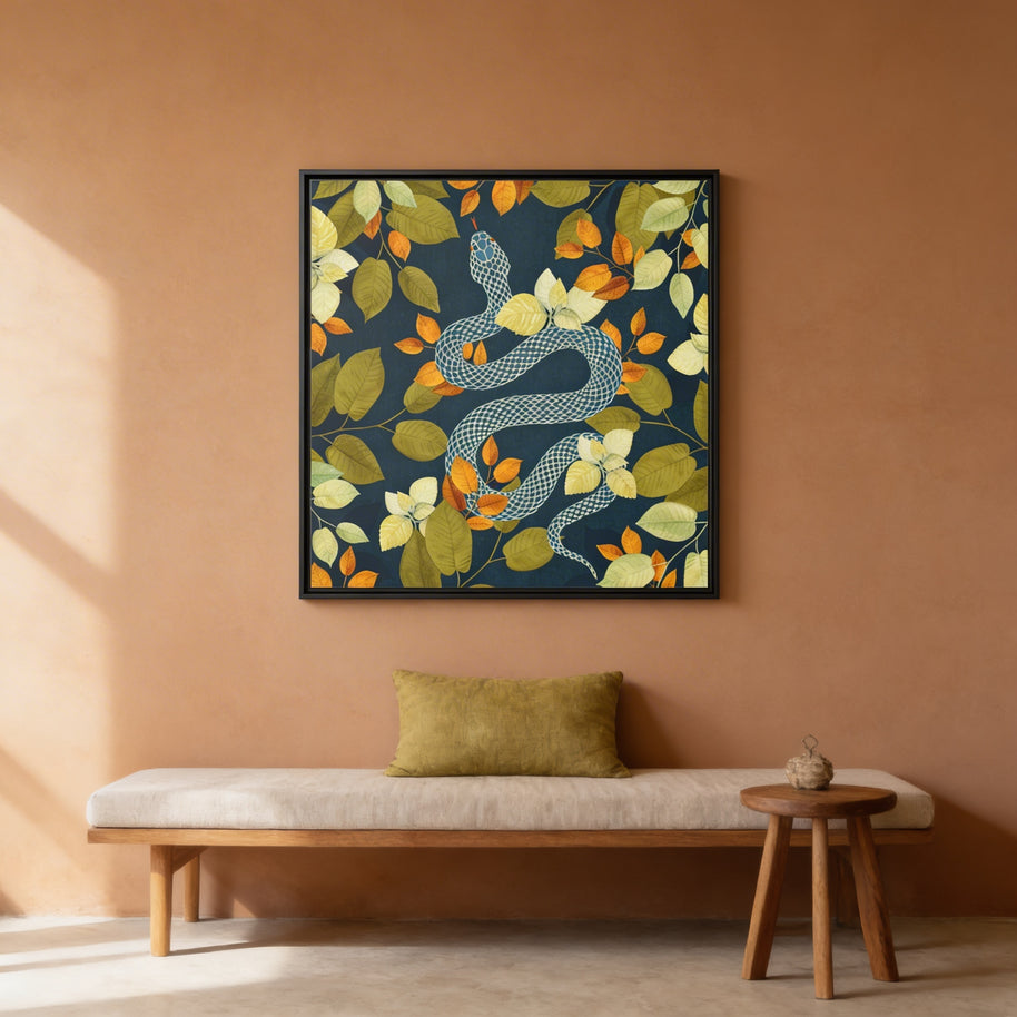 Autumn Serpent Garden - Matte Canvas, Framed (Multi-color)