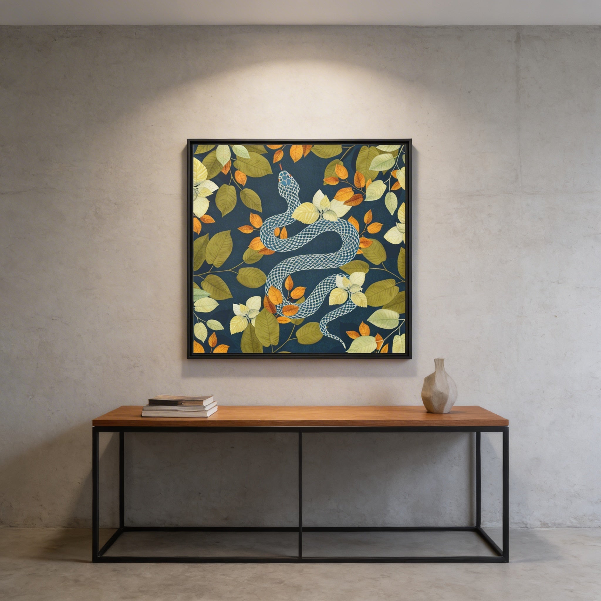 Autumn Serpent Garden - Matte Canvas, Framed (Multi-color)