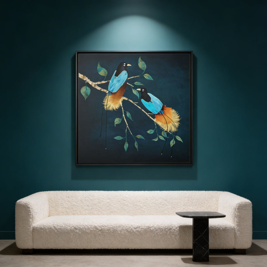Birds of Paradise - Matte Canvas, Framed (Multi-color)