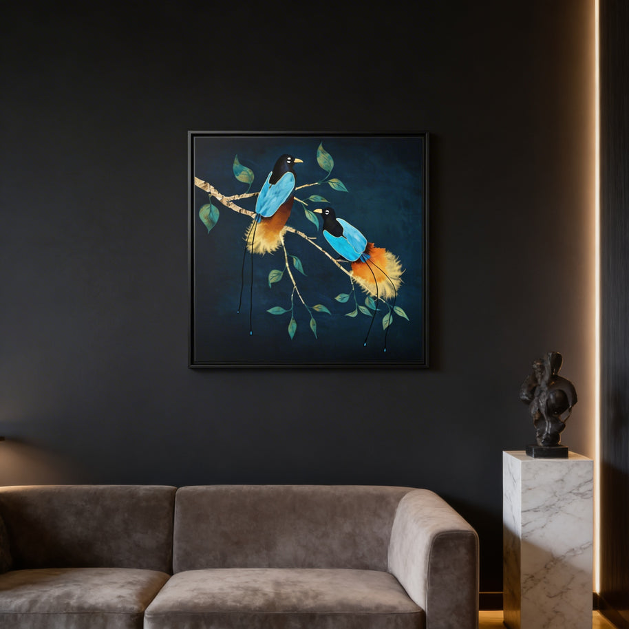 Birds of Paradise - Matte Canvas, Framed (Multi-color)