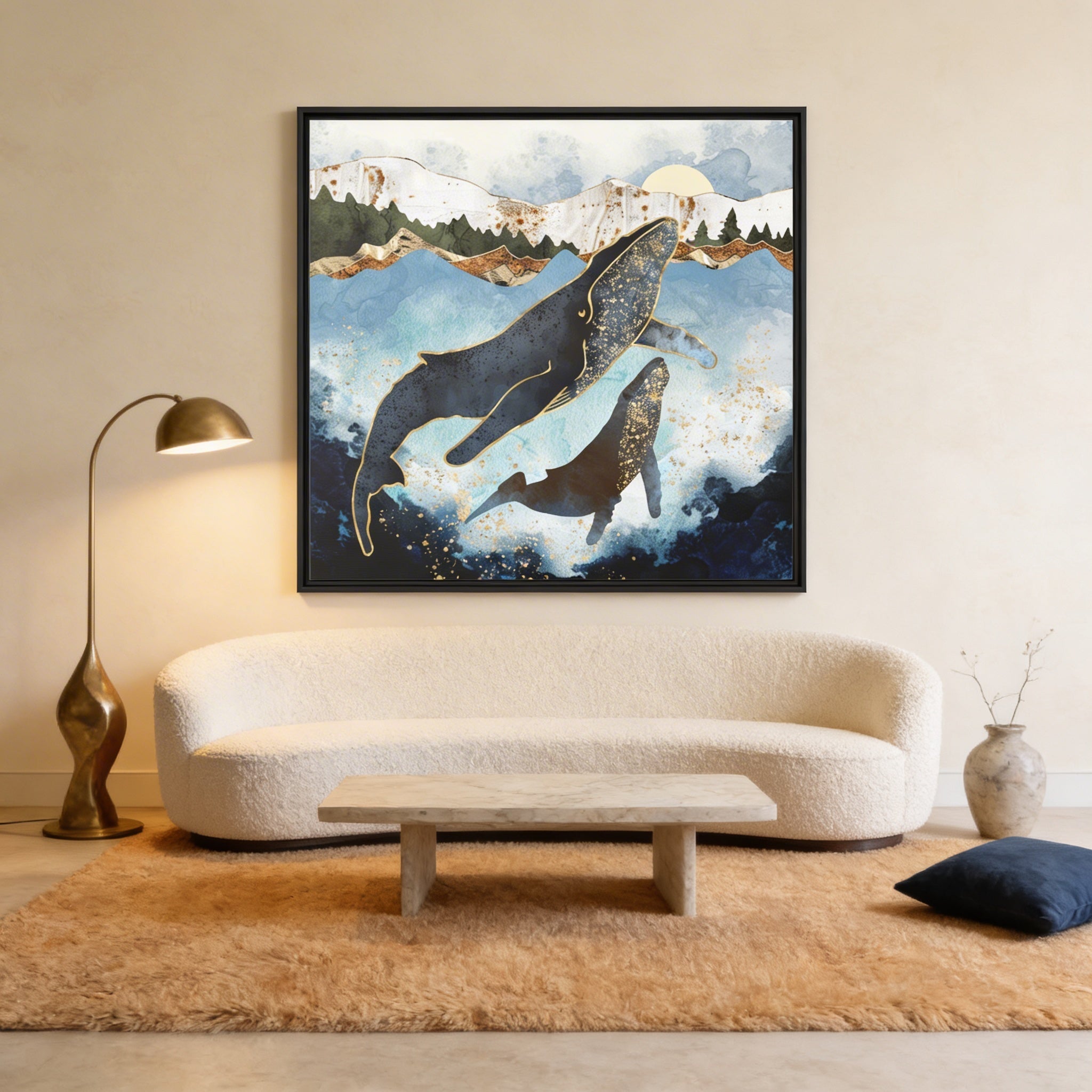 Bond V - Matte Canvas, Framed (Multi-color)