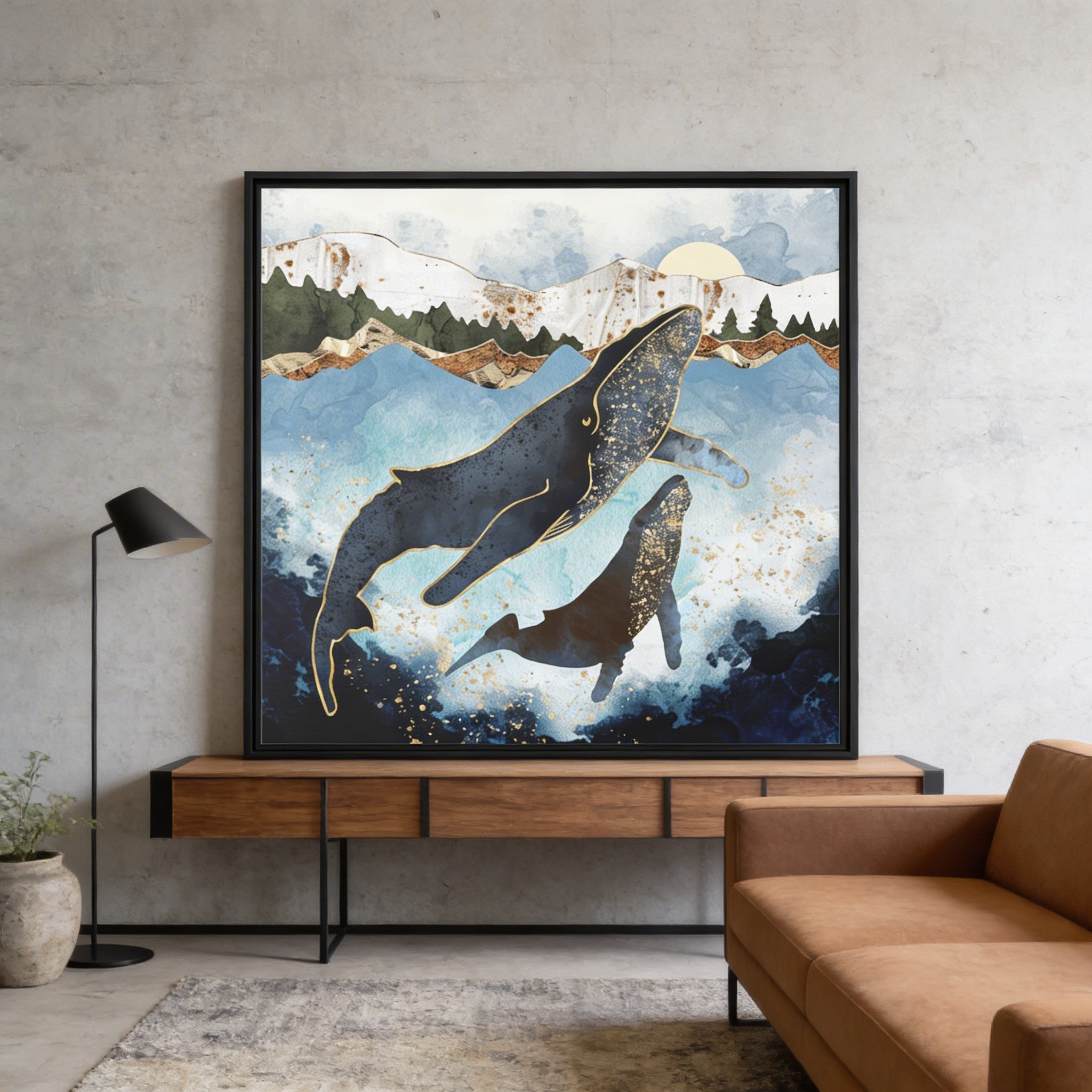 Bond V - Matte Canvas, Framed (Multi-color)