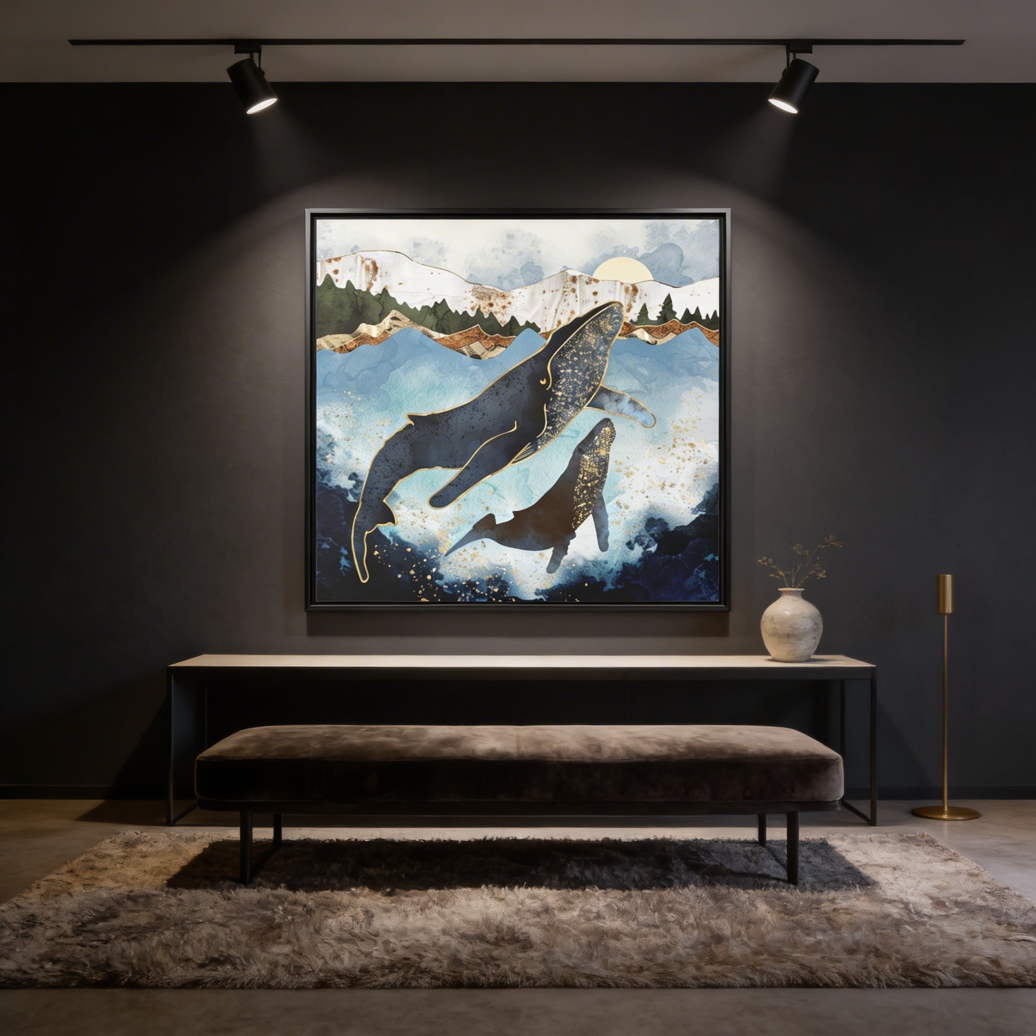 Bond V - Matte Canvas, Framed (Multi-color)