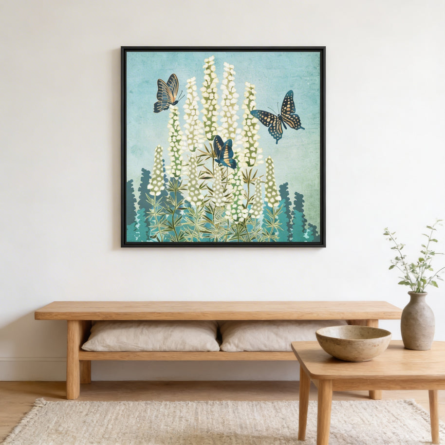 Butterfly Garden - Matte Canvas, Framed (Multi-color)