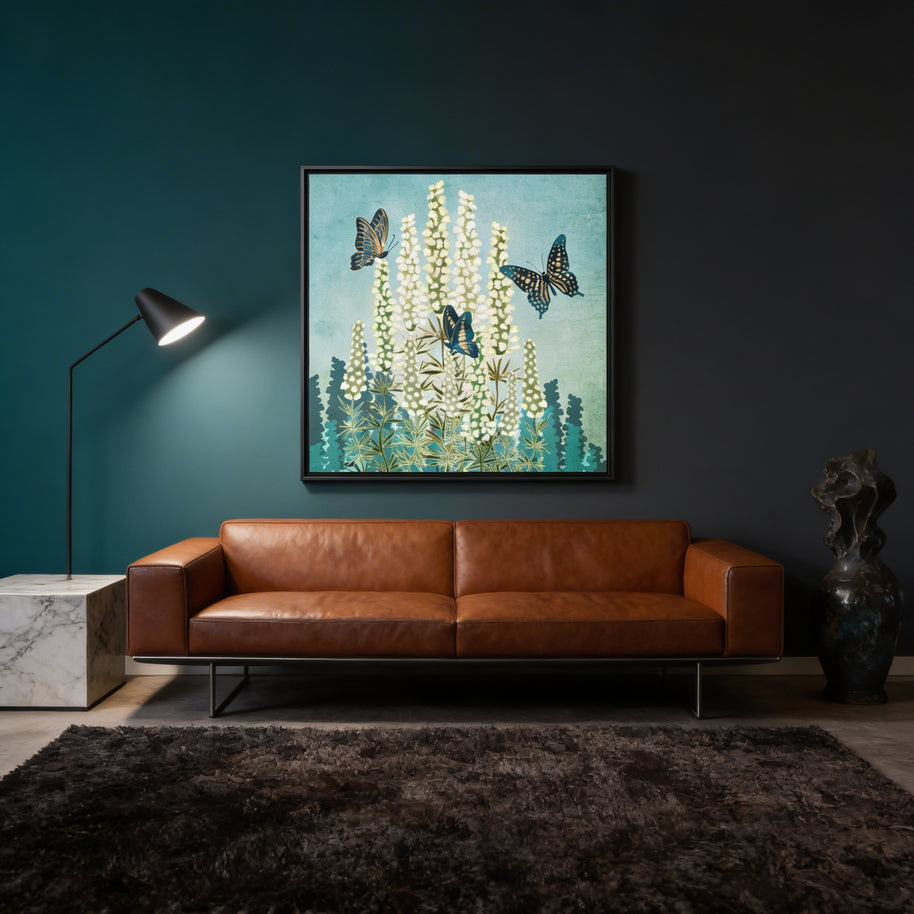 Butterfly Garden - Matte Canvas, Framed (Multi-color)