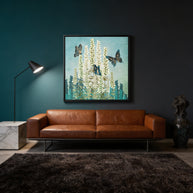 Butterfly Garden - Matte Canvas, Framed (Multi-color)