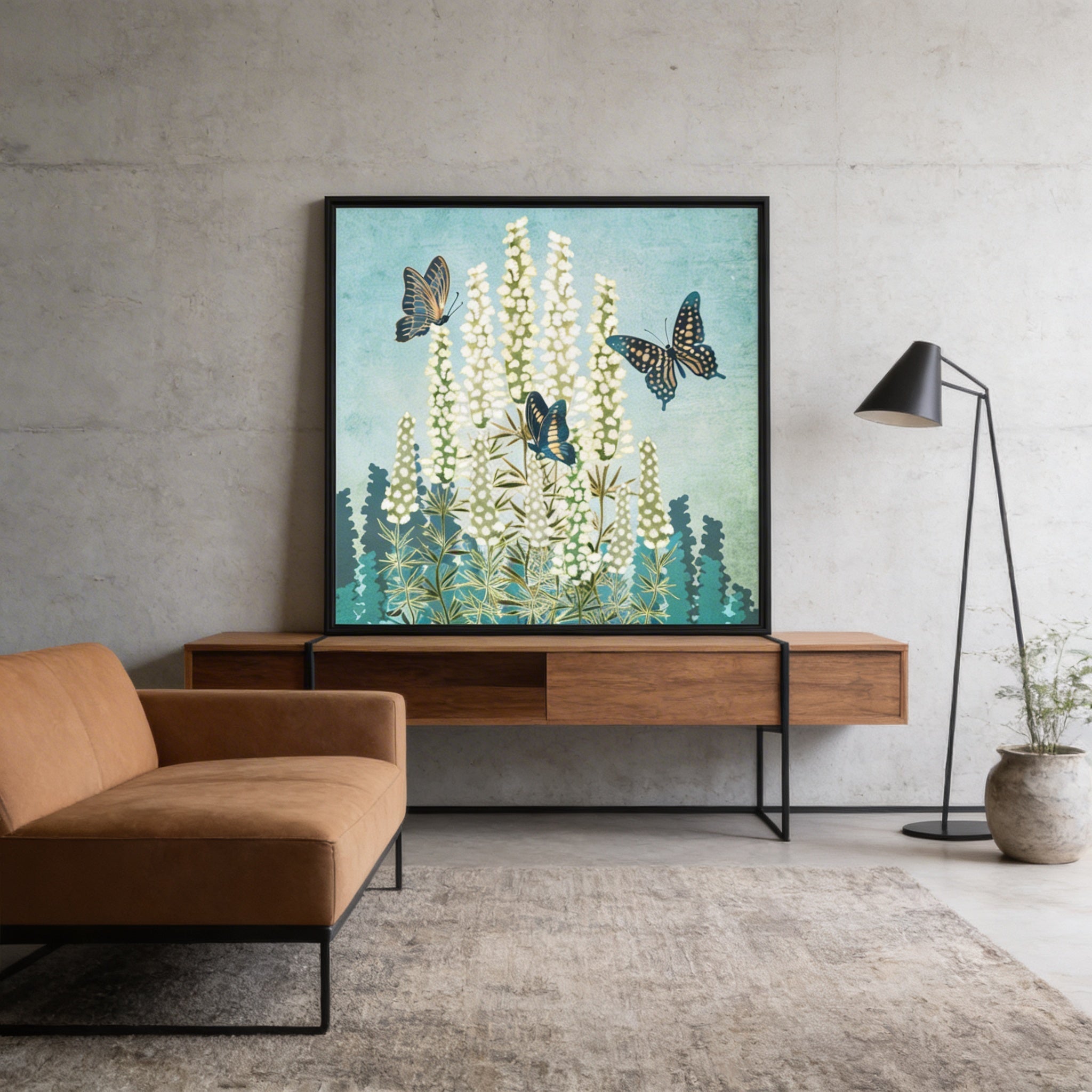 Butterfly Garden - Matte Canvas, Framed (Multi-color)