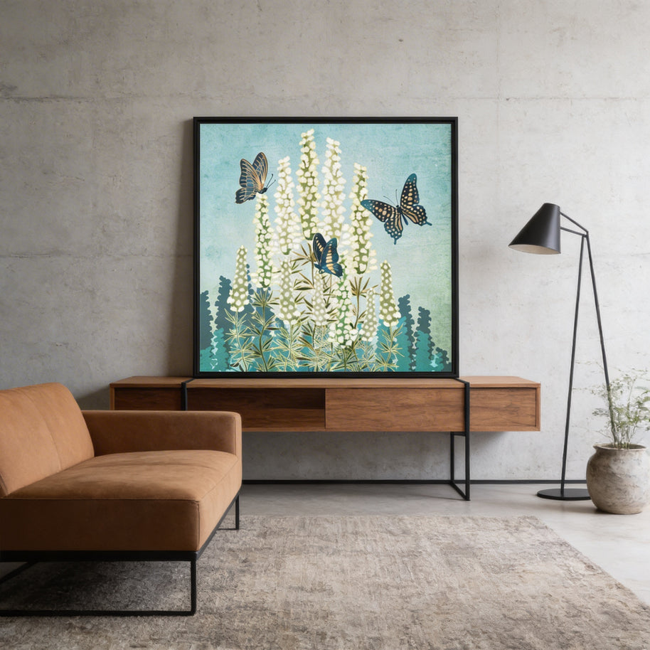 Butterfly Garden - Matte Canvas, Framed (Multi-color)