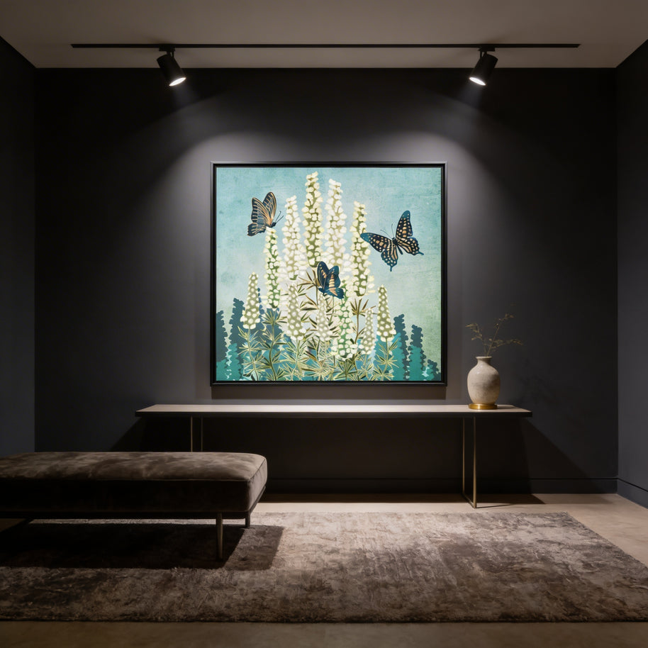Butterfly Garden - Matte Canvas, Framed (Multi-color)