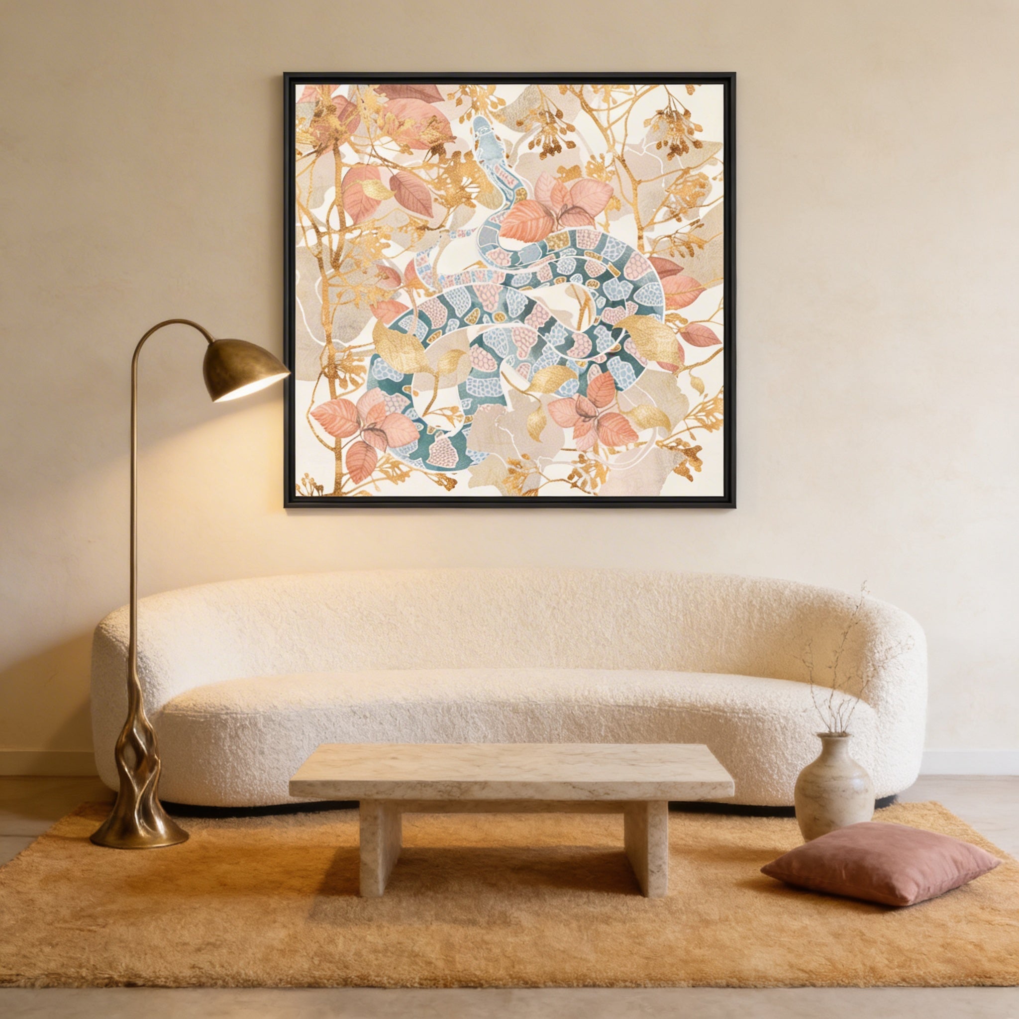 Coral Spring Garden - Matte Canvas, Framed (Multi-color)