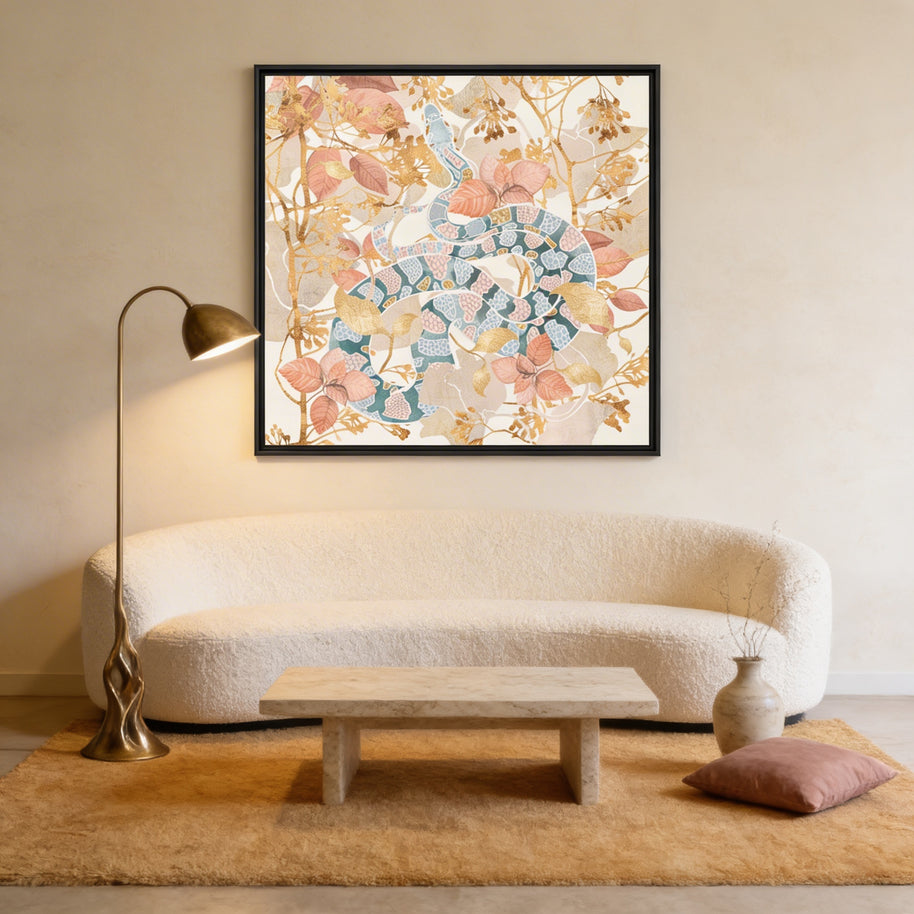 Coral Spring Garden - Matte Canvas, Framed (Multi-color)