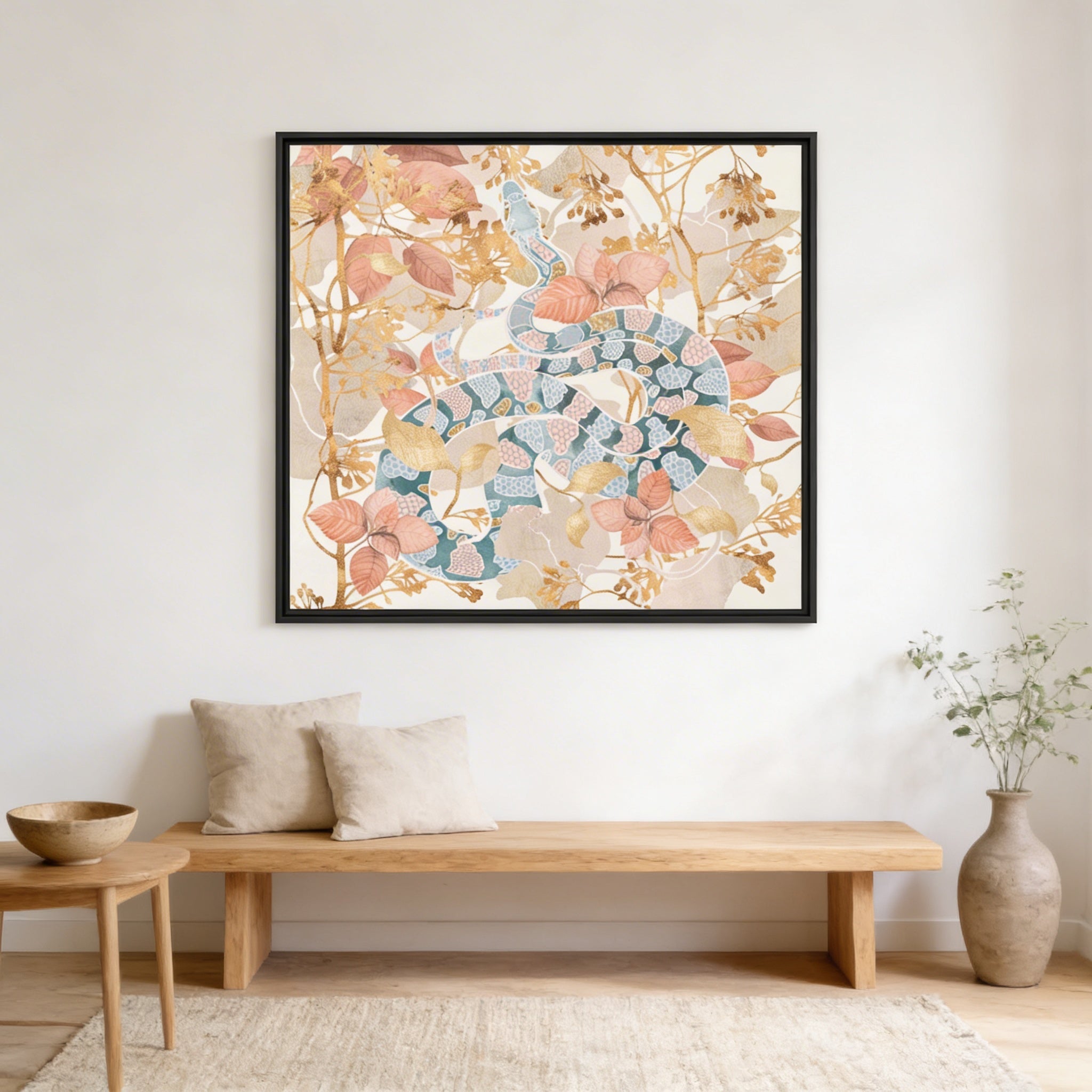 Coral Spring Garden - Matte Canvas, Framed (Multi-color)