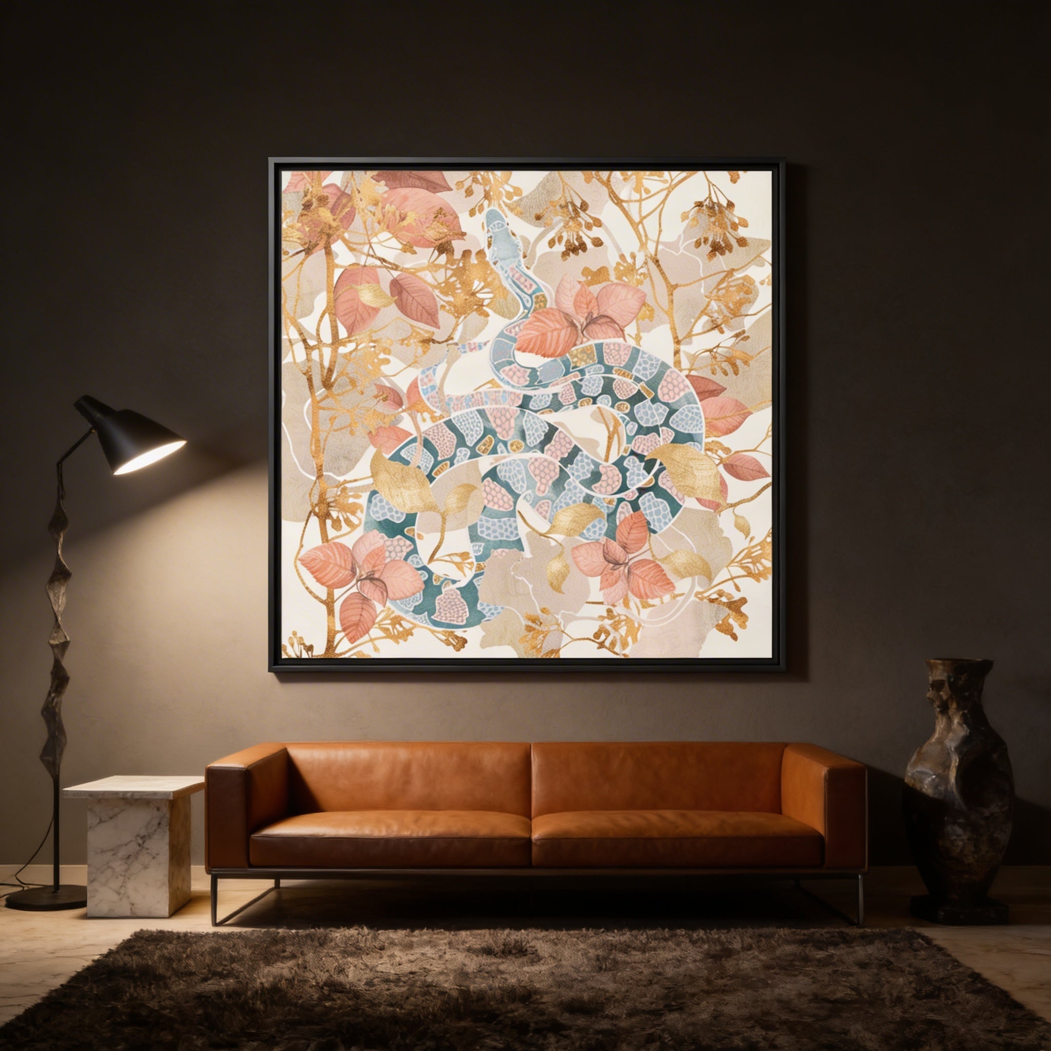 Coral Spring Garden - Matte Canvas, Framed (Multi-color)