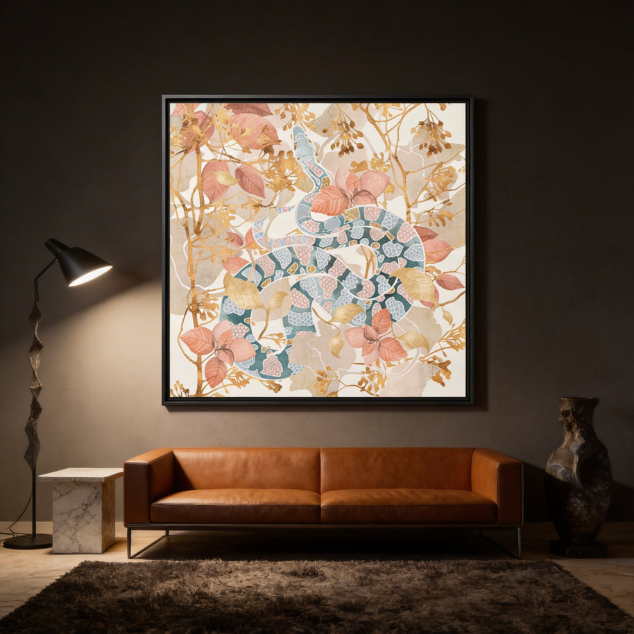 Coral Spring Garden - Matte Canvas, Framed (Multi-color)