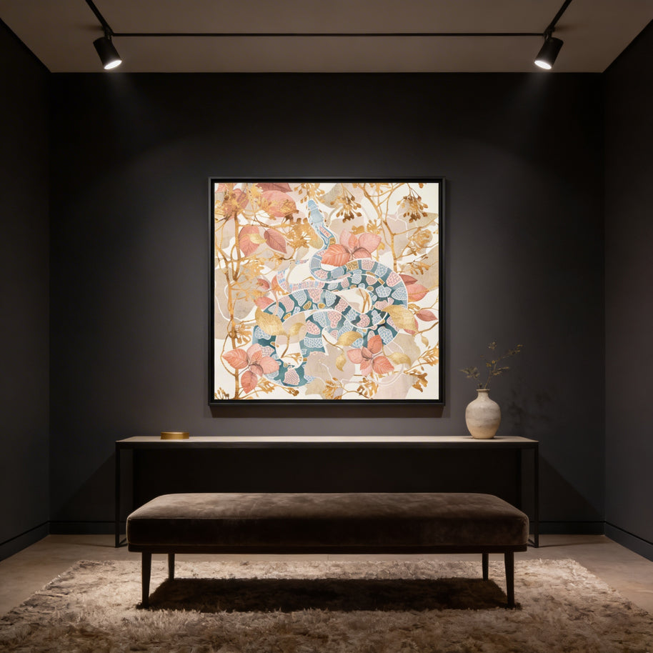 Coral Spring Garden - Matte Canvas, Framed (Multi-color)