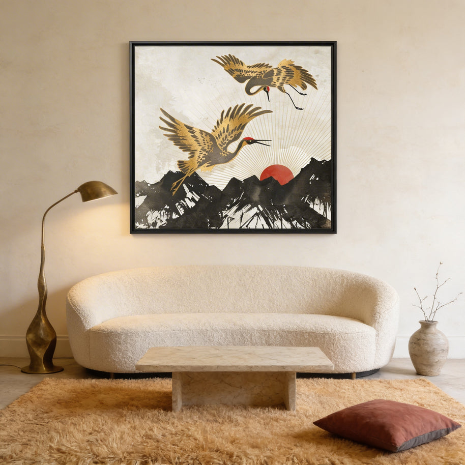Elegant Flight II - Matte Canvas, Framed (Multi-color)