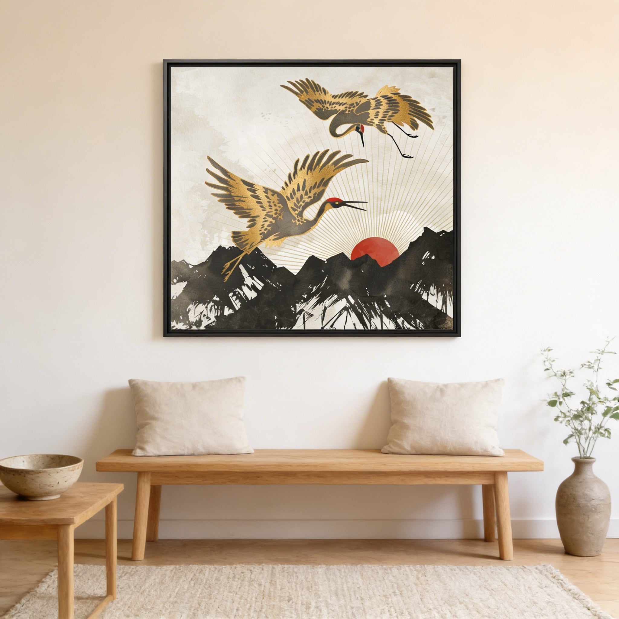 Elegant Flight II - Matte Canvas, Framed (Multi-color)