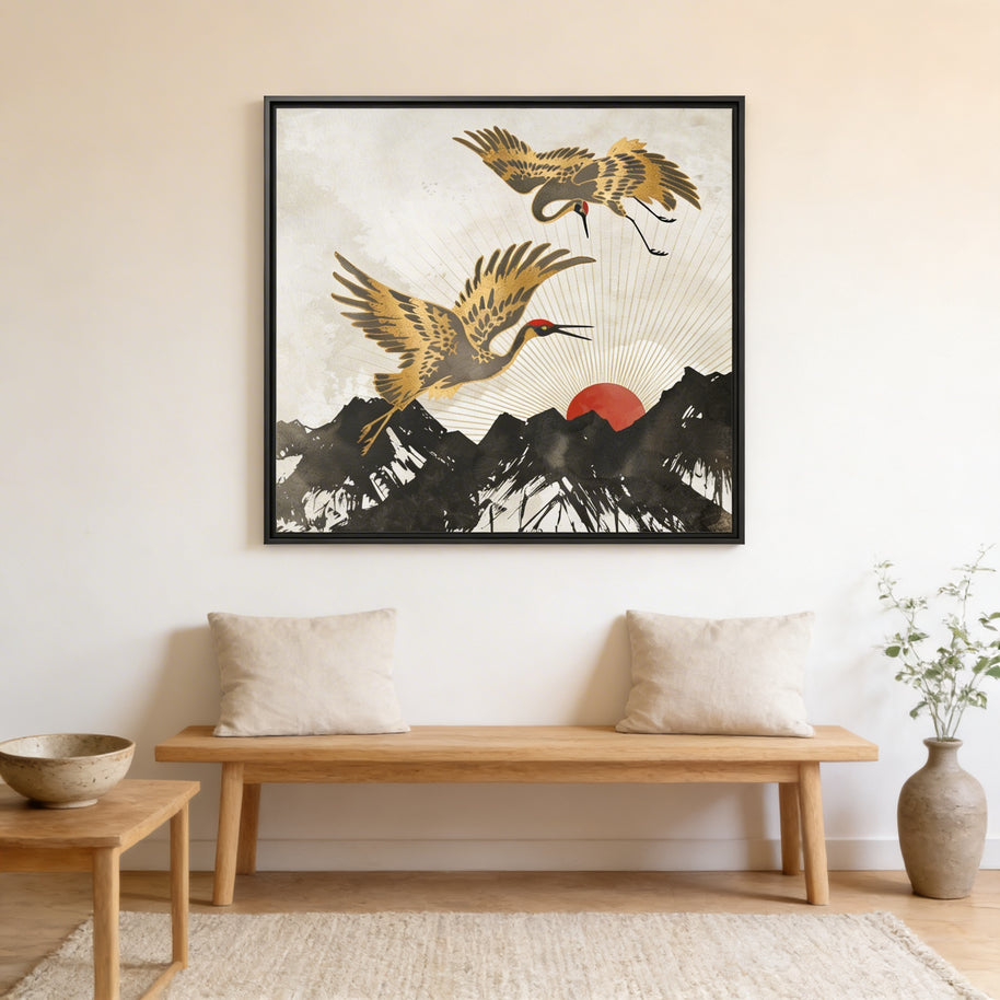Elegant Flight II - Matte Canvas, Framed (Multi-color)