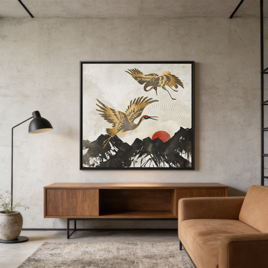 Elegant Flight II - Matte Canvas, Framed (Multi-color)