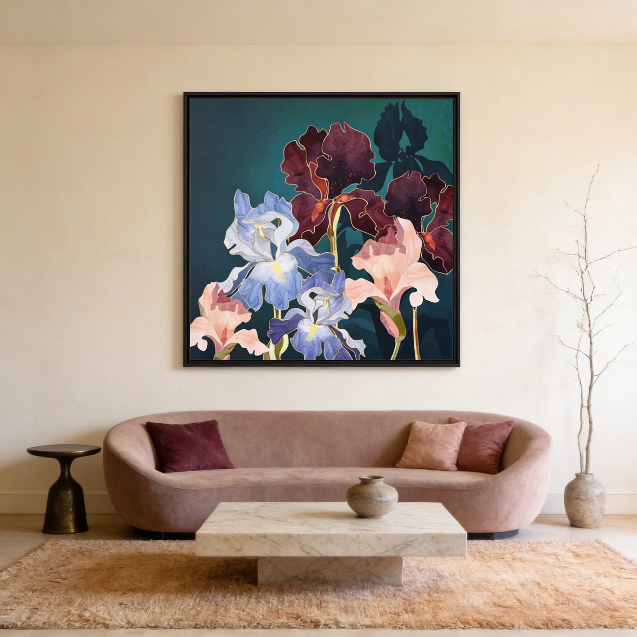 Iris Abstract - Matte Canvas, Framed (Multi-color)
