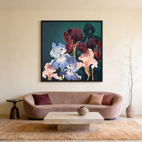 Iris Abstract - Matte Canvas, Framed (Multi-color)