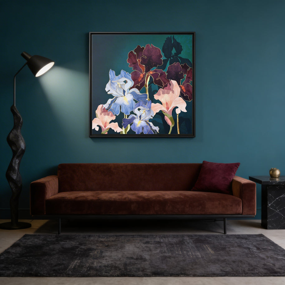 Iris Abstract - Matte Canvas, Framed (Multi-color)