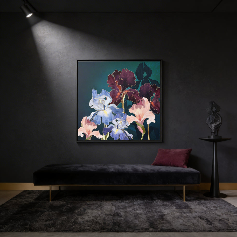 Iris Abstract - Matte Canvas, Framed (Multi-color)