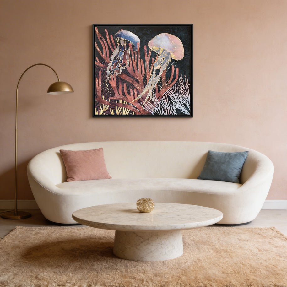 Metallic Coral - Matte Canvas, Framed (Multi-color)
