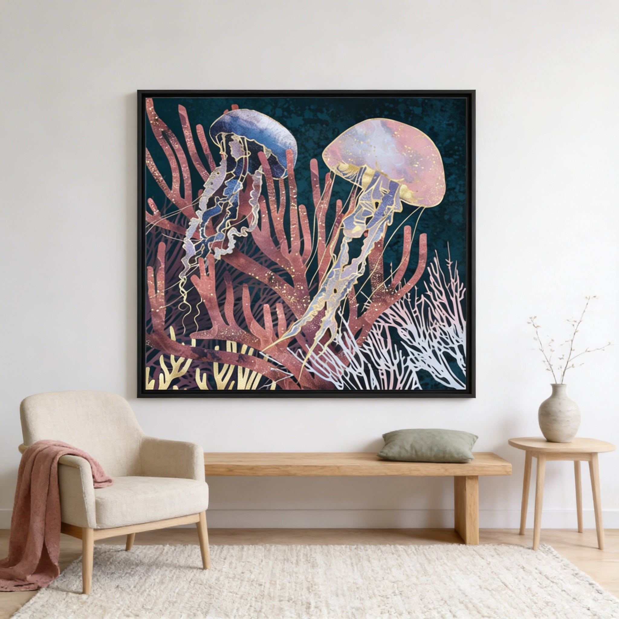 Metallic Coral - Matte Canvas, Framed (Multi-color)