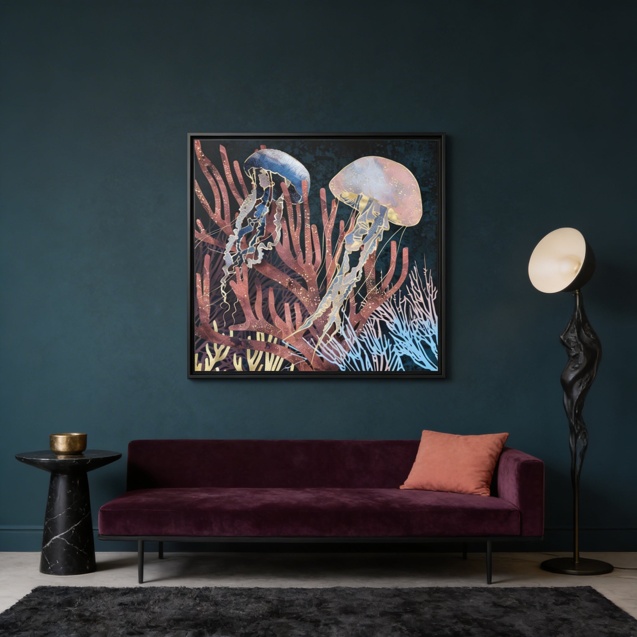 Metallic Coral - Matte Canvas, Framed (Multi-color)