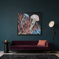 Metallic Coral - Matte Canvas, Framed (Multi-color)