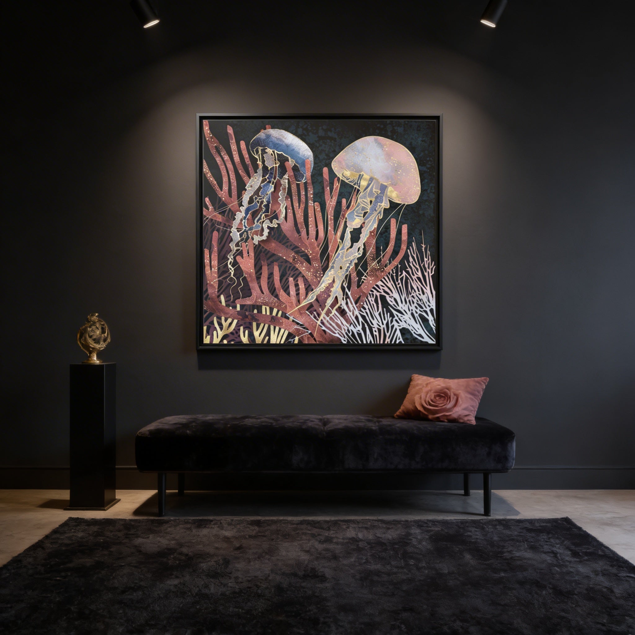 Metallic Coral - Matte Canvas, Framed (Multi-color)