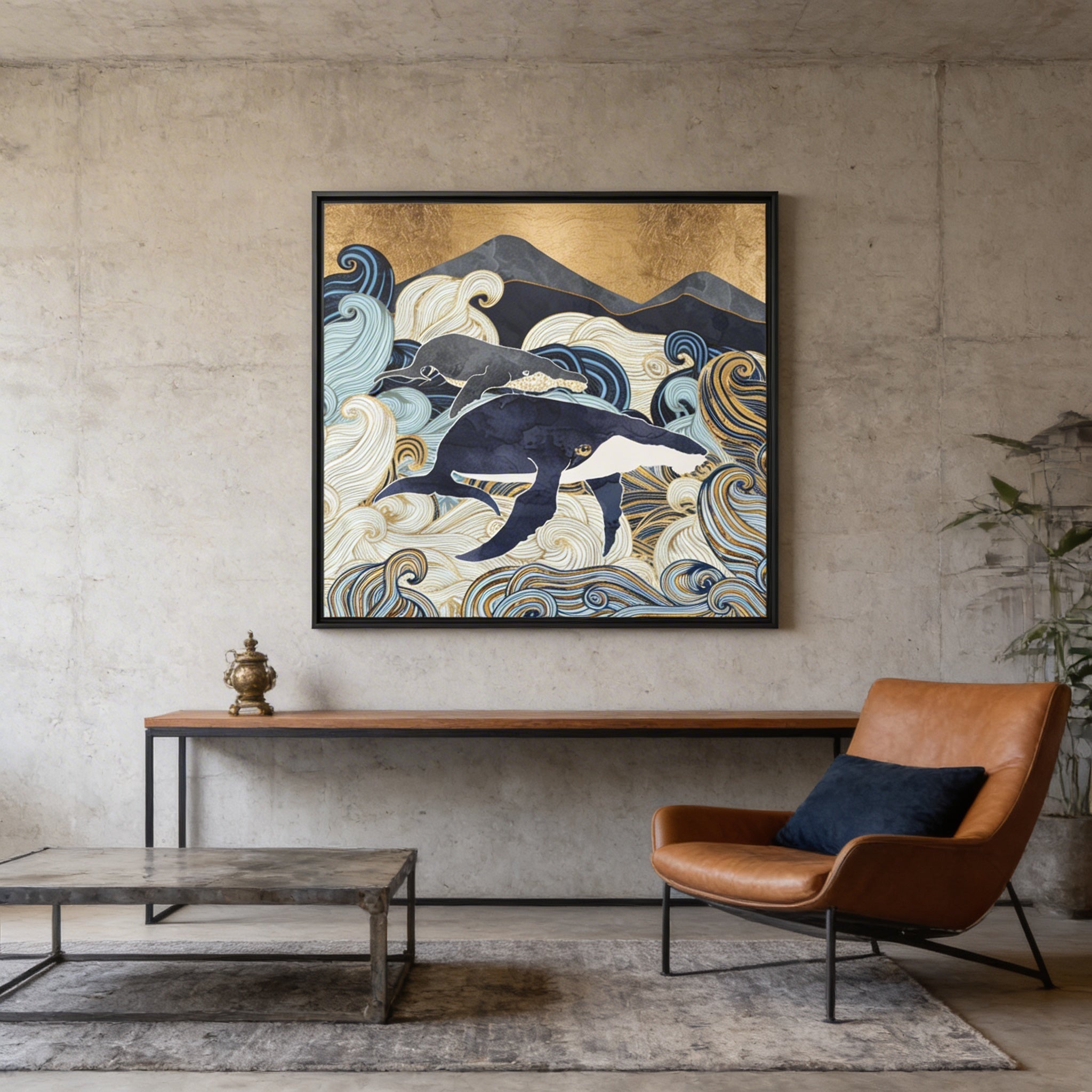 Bond IV - Matte Canvas, Framed (Multi-color)