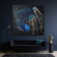 Metallic Jellyfish IV - Matte Canvas, Framed (Multi-color)