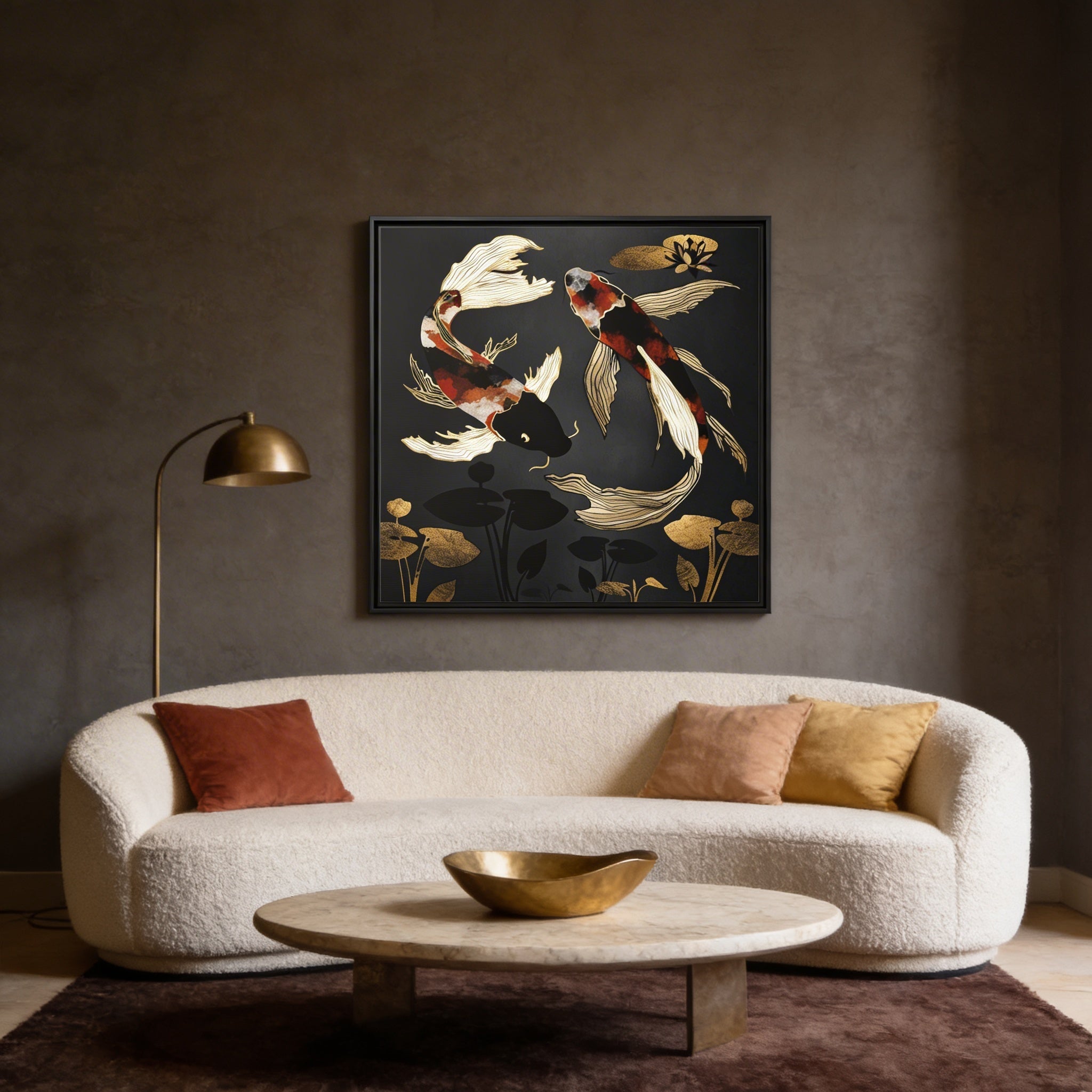 Metallic Koi IV - Matte Canvas, Framed (Multi-color)