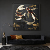 Metallic Koi IV - Matte Canvas, Framed (Multi-color)