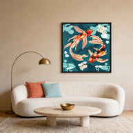 Metallic Koi VII - Matte Canvas, Framed (Multi-color)