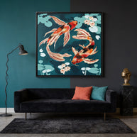 Metallic Koi VII - Matte Canvas, Framed (Multi-color)