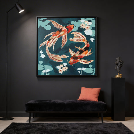 Metallic Koi VII - Matte Canvas, Framed (Multi-color)