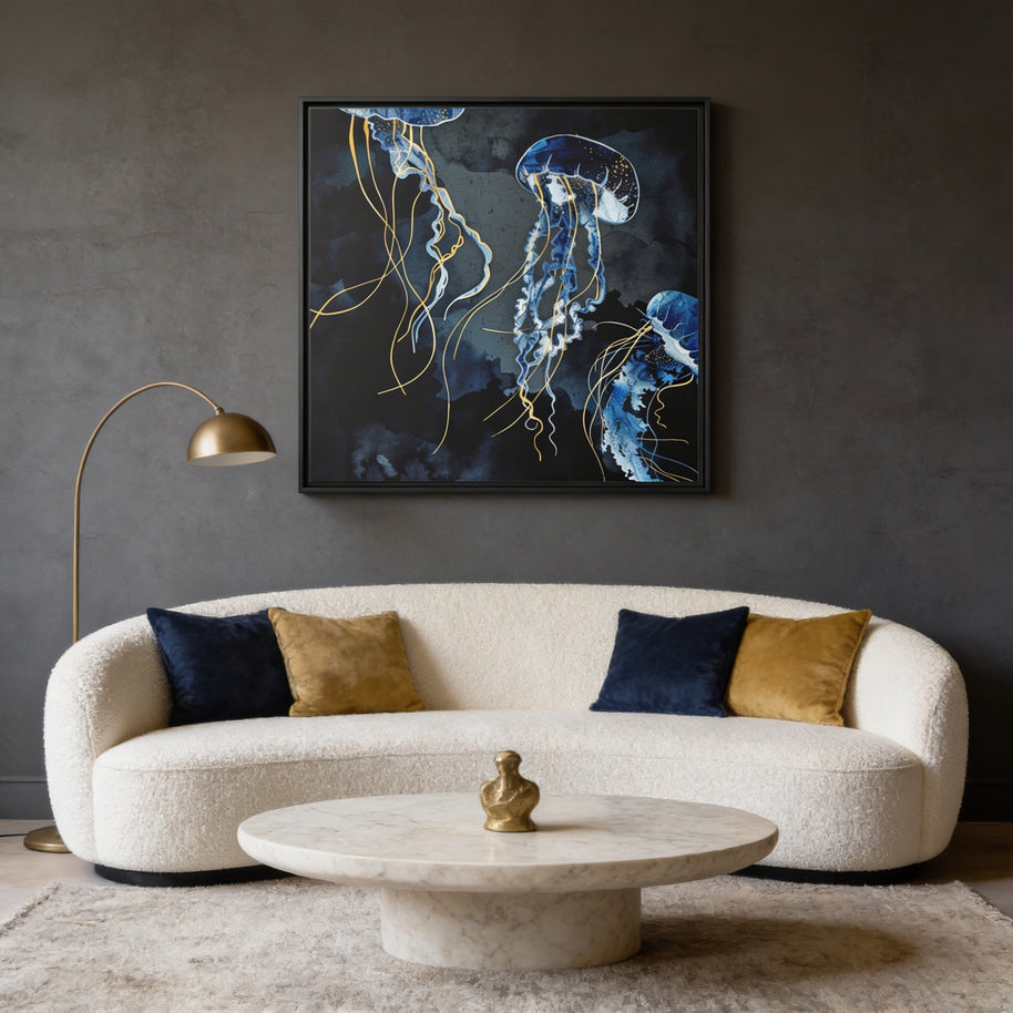 Metallic Ocean III - Matte Canvas, Framed (Multi-color)