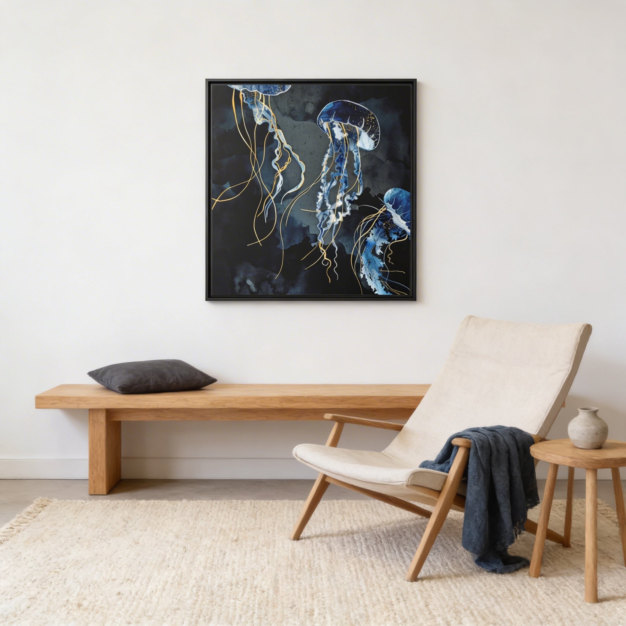 Metallic Ocean III - Matte Canvas, Framed (Multi-color)