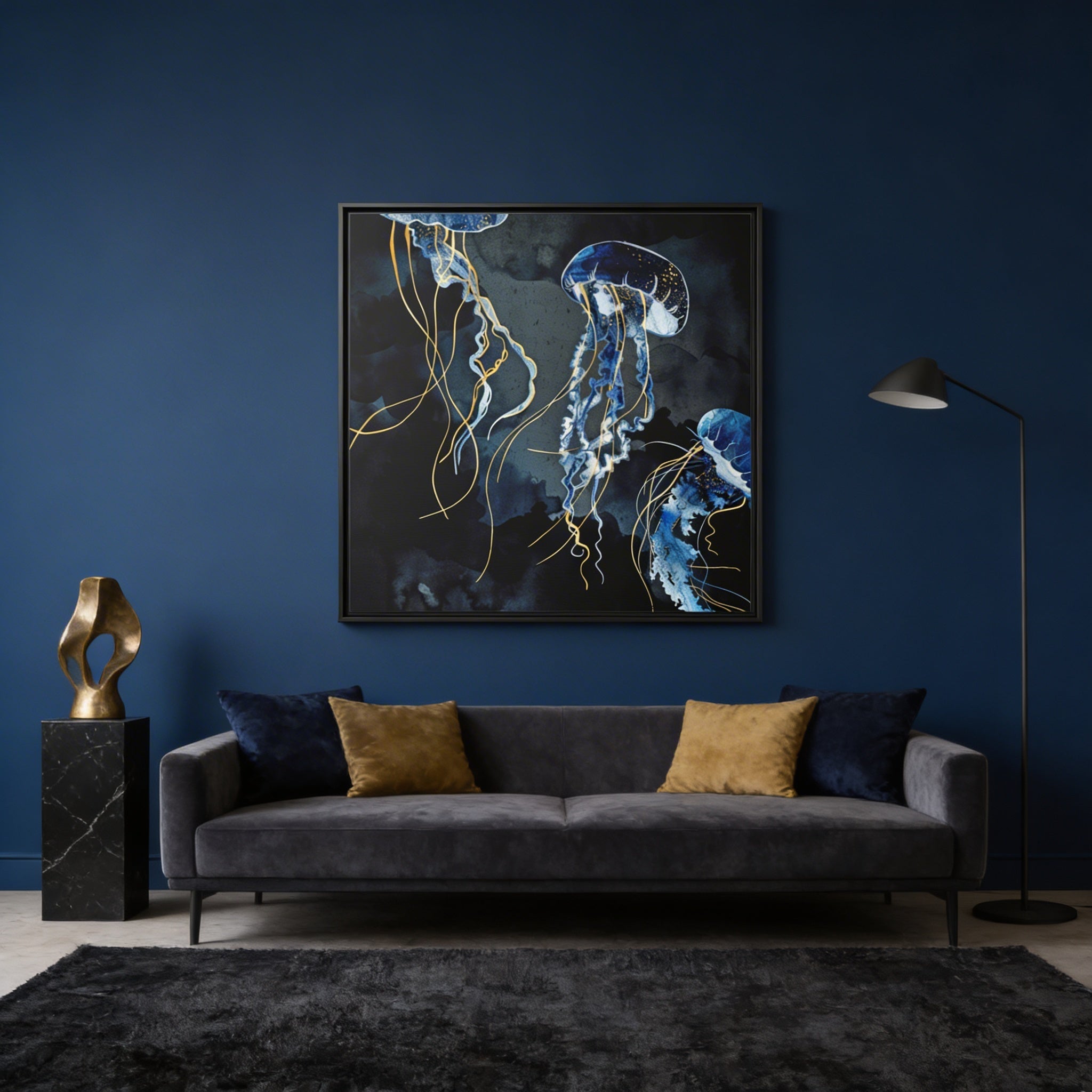 Metallic Ocean III - Matte Canvas, Framed (Multi-color)