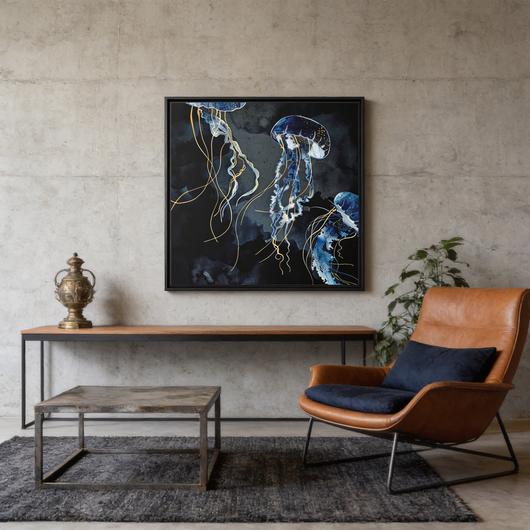 Metallic Ocean III - Matte Canvas, Framed (Multi-color)
