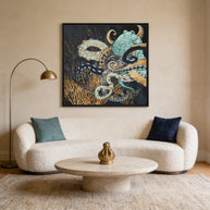 Metallic Octopus II - Matte Canvas, Framed (Multi-color)
