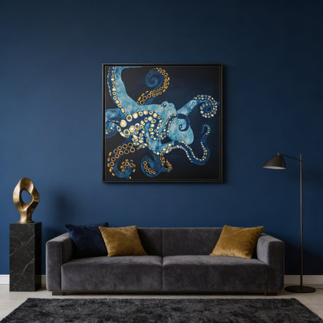Metallic Octopus VII - Matte Canvas, Framed (Multi-color)