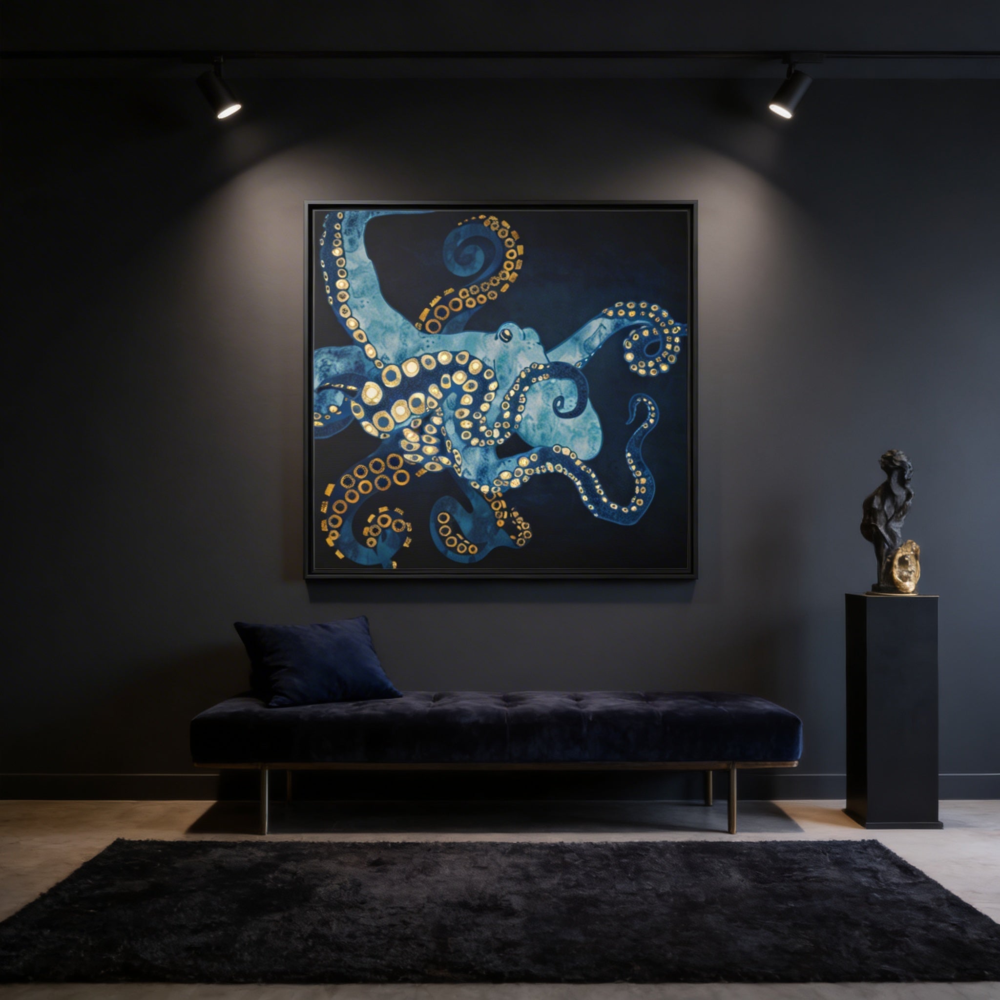 Metallic Octopus VII - Matte Canvas, Framed (Multi-color)