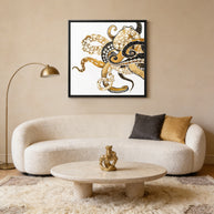Metallic Octopus - Matte Canvas, Framed (Multi-color)