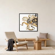 Metallic Octopus - Matte Canvas, Framed (Multi-color)